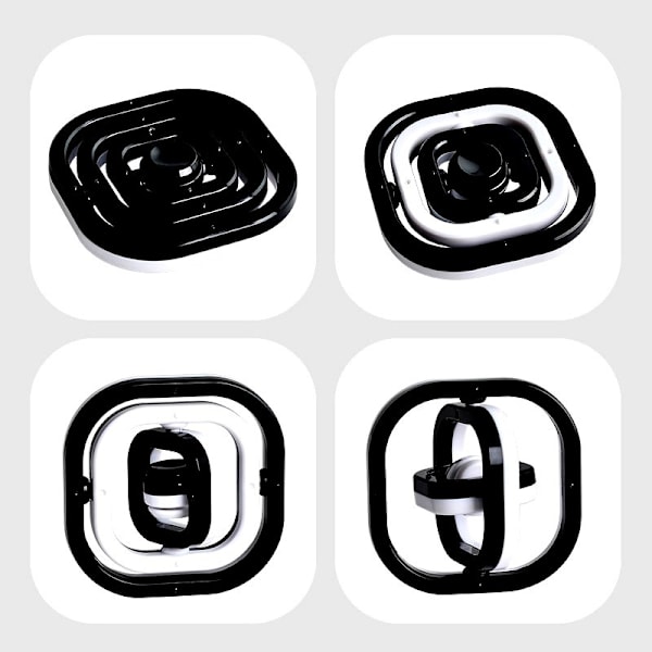 3D uendelig flip sort og hvid fingergyroskop kreativ fingerspidsgyroskop dekompressionslegetøj