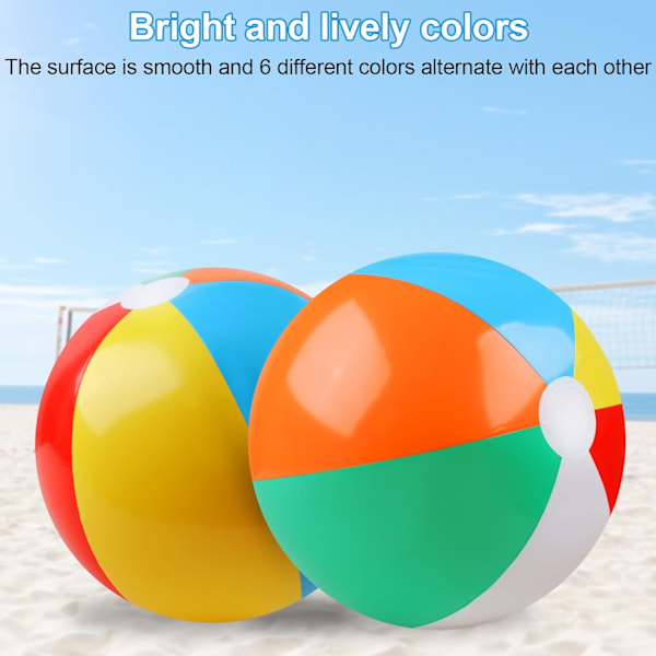 Pakke med strandbolde, 50 cm børnestrandbold, oppustelig strandlegetøjsbold til sommerfest og vandlege
