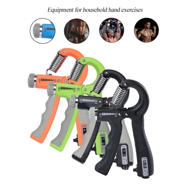 Handgreppsövning/Handtränare med justerbart motstånd 5-60 kg 2-pack Svart