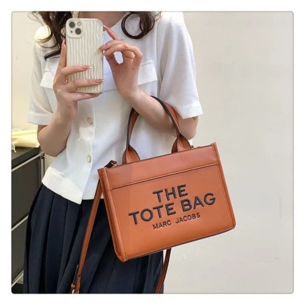 Stor kapacitet vävd väska handväska crossbody väska brun tote väska brown