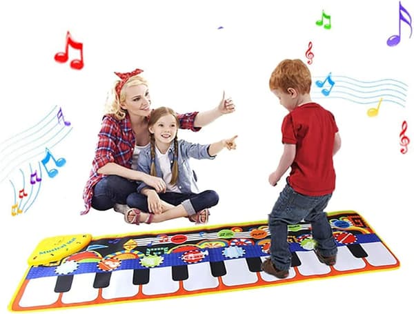 Leker for 1-6 år gamle jenter gutter småbarn spedbarn barn, gaver til 6-24 måneder gamle gutter jenter Piano Musikk Dansematte D