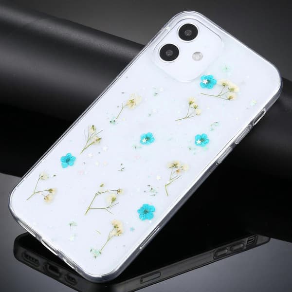 Gypsophila-blommönstrat TPU-skyddsfodral för iPhone 12 mini