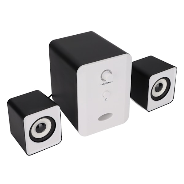 USB-drevet skrivebordshøjttaler computerhøjttaler med subwoofer til pc bærbar tablet desktop blændende version sort hvid