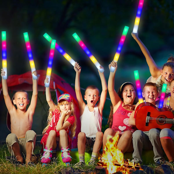 Bulk Glow Sticks, 30 stk. LED-skumstave med glød i mørke festartikler til bryllup, raves, koncert, fest