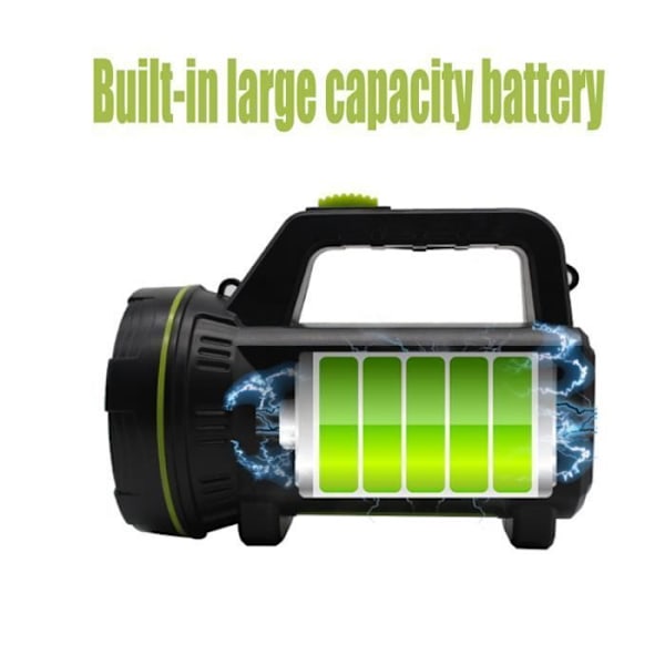 ®RisingFF Ladattava taskulamppu - 10W vedenkestävä taskulamppu sivuvälolla 1200MA
