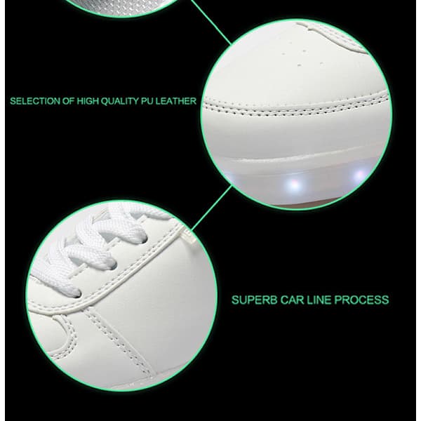 USB Genopladelige Lysende Sko Sports LED Sko Dansesko Sort Sort 43 Black 43
