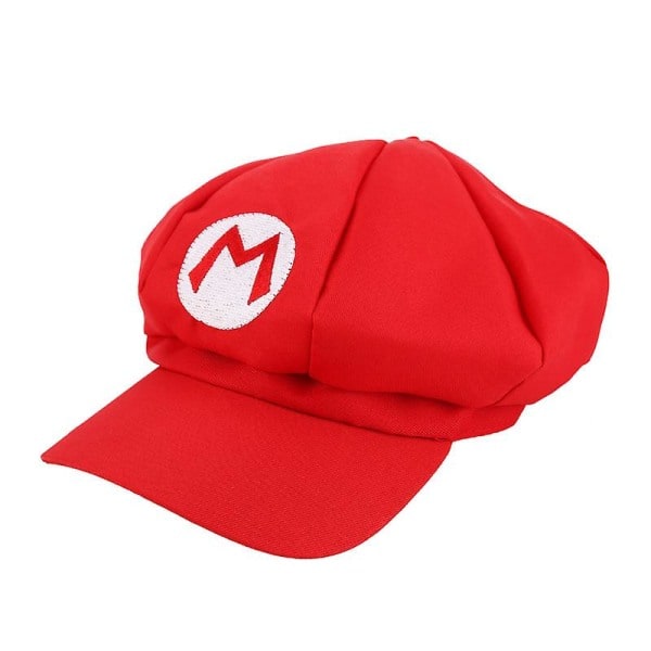 Luigi Bros Brev Tryckt Hatt, Cosplay Hatt - Röd Red