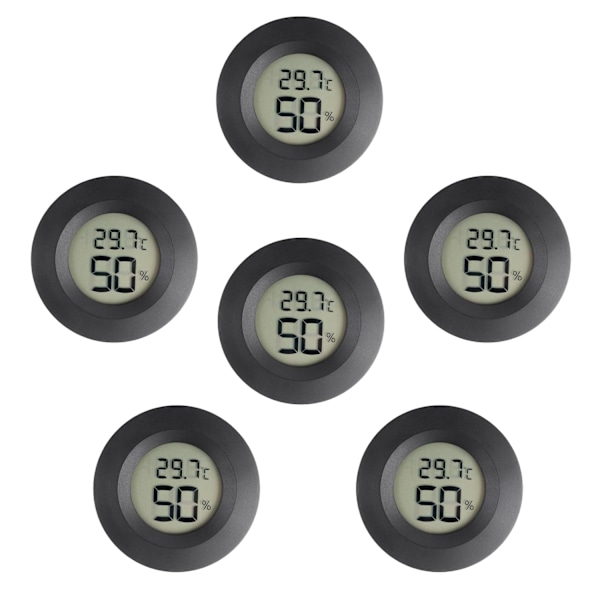 Mini hygrometer termometer, LCD digital hygrometer, liten innendørs hygrometer termometer, hjemme termometer hygrometer, reptil 6pc