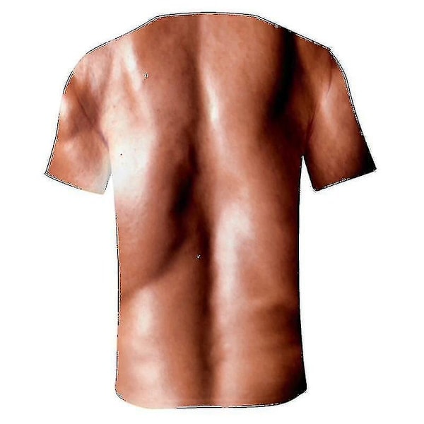 Herre Simuleret Muskeltrøje - 3D Bodybuilding Trøje - Brystmuskel Bar Hud T-shirt 3XL 3XL