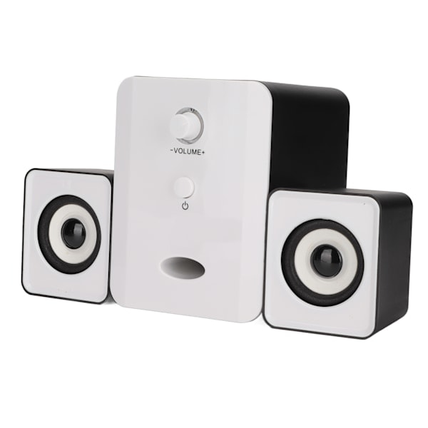 USB-drevet skrivebordshøjttaler computerhøjttaler med subwoofer til pc bærbar tablet desktop blændende version sort hvid
