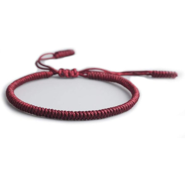 Tibetansk andlig armband | Man Kvinna | Handgjord armband | Traditionell buddhistisk knut, för män och kvinnor Granate