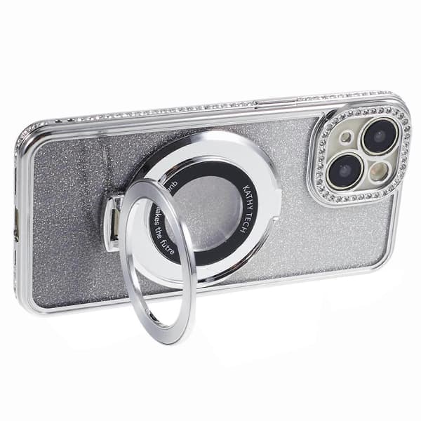 Kickstand-deksel til iPhone 13 med Rhinestone-dekor og Gradient TPU-telefondeksel
