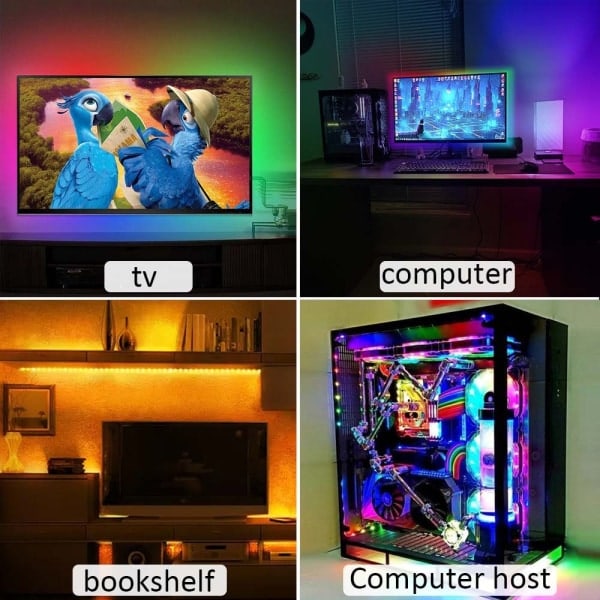 LED ljusslinga 5050RGB färg 5m, 5v färgglad ljusslinga set lämplig för TV-bakgrundsstämningsljus i olika scener