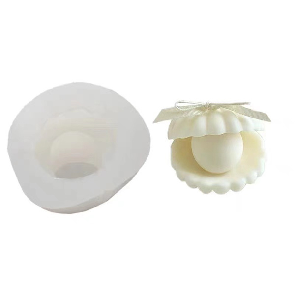 Perle Skals Form Stearinlysfremstilling 3D Aromaterapi Form