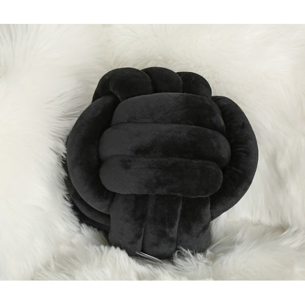 Håndvevd krystallfløyel tre-tråds taukulepute hjemmedekorasjon plusjpute sofa bil kontor dekorasjon black 20cm