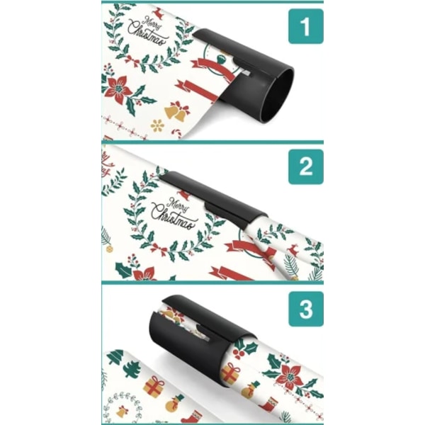 3-pack Glidande Presentpapperskutter - Bärbar Presentpappersrulle-kutter för Jul- och Födelsedagsinpackning