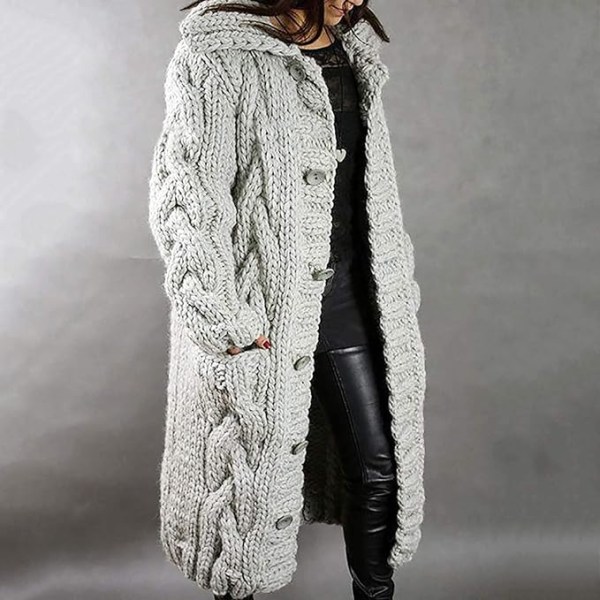 Lys grå S-størrelse cardigan stor størrelse genser frakk dameklær Light grey S