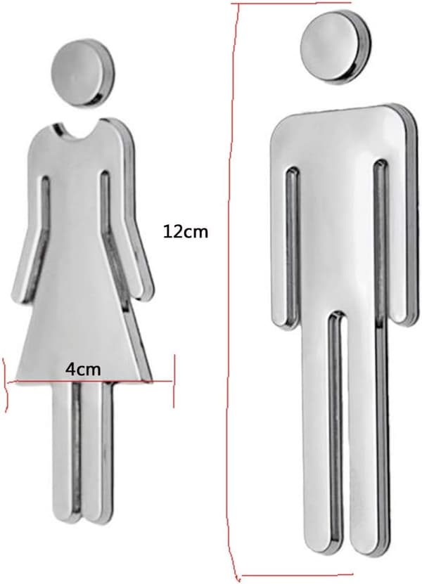 WC-kyltit, itseliimautuvat, WC-kyltit naisille ja miehille