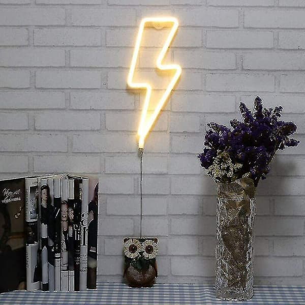 2 stk. LED neonlys, lynformet lys, atmosfærisk lys