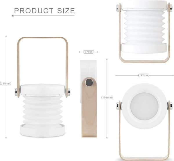 LED nattlampe ved sengen, retro touch, justerbar, sammenleggbar