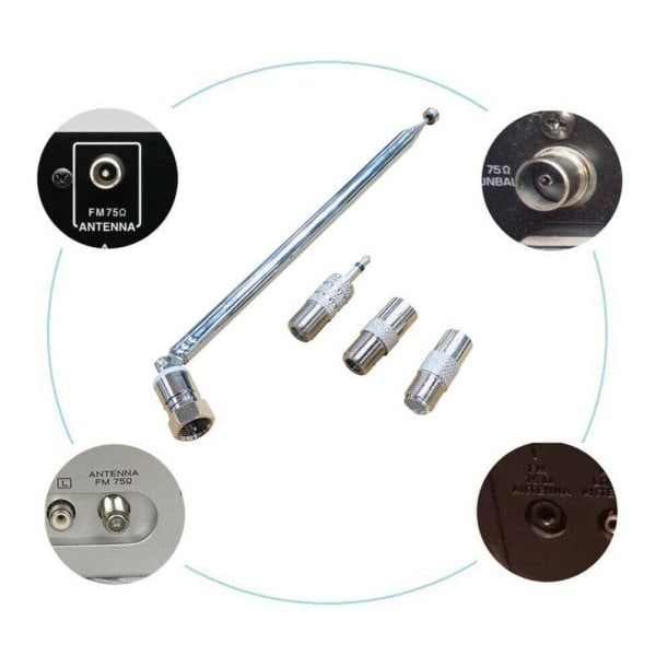 FM-radioantenne 76 cm adapter til hjemme-radio stereo UK-modtager