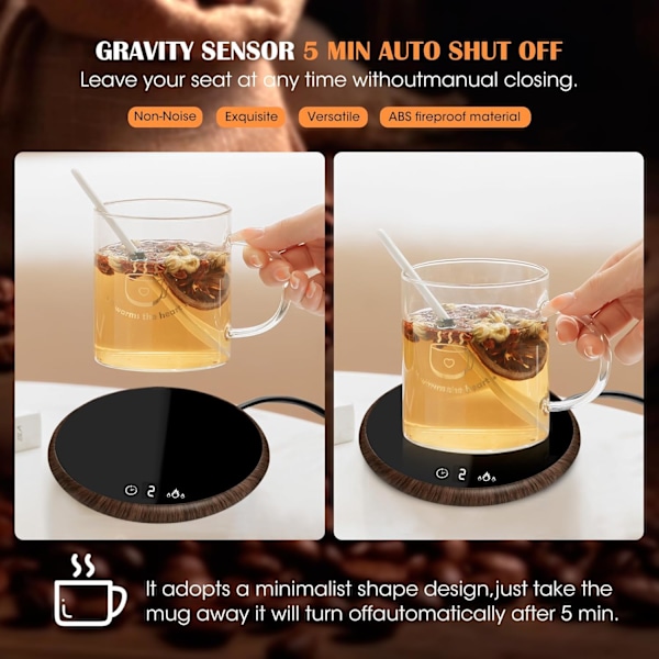 Kaffevarmer, Smart Elektrisk Drikkekop Varmer med Touch-teknologi og LED-display