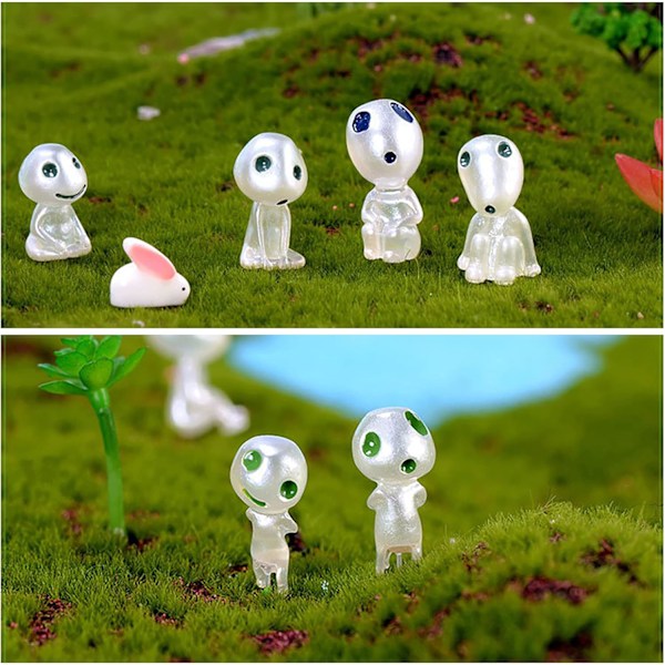 Fe Have Tilbehør, 10 stk. Selvlysende Træ Elvere Fe, Prinsesse Mononoke Lysende Spøgelse, Fe Have Gnome Statue Figur