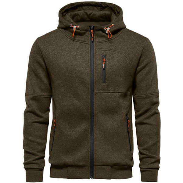 Herre Hoodies Sweatshirt Zip Up Letvægtsjakker Green L