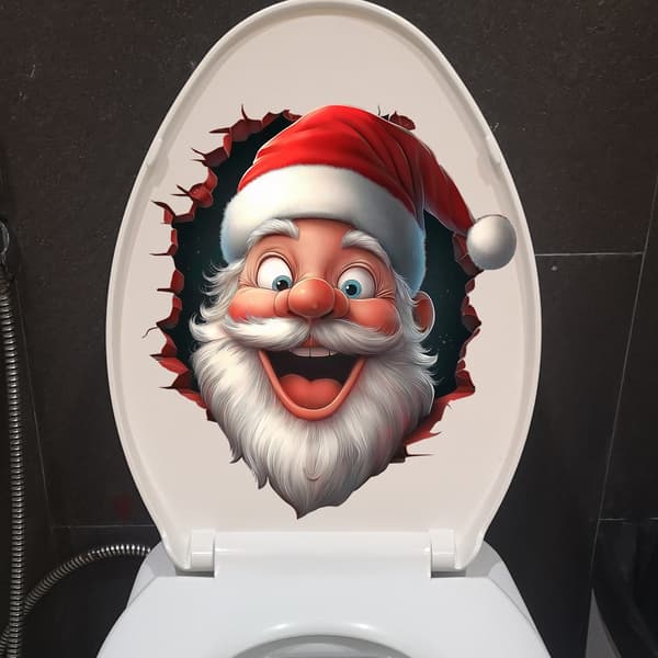 3D Väggdekor Jultomte, Julväggdekor, Jultomte som levererar presenter, 30*25 cm, PVC-material B
