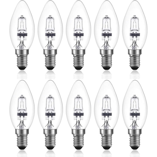 42W E14 C35 Himmennettävä halogeenilamppu AC 220-240V Lämmin valkoinen 2700k E14 Läpinäkyvä halogeenipolttimo (10kpl) (FMY)