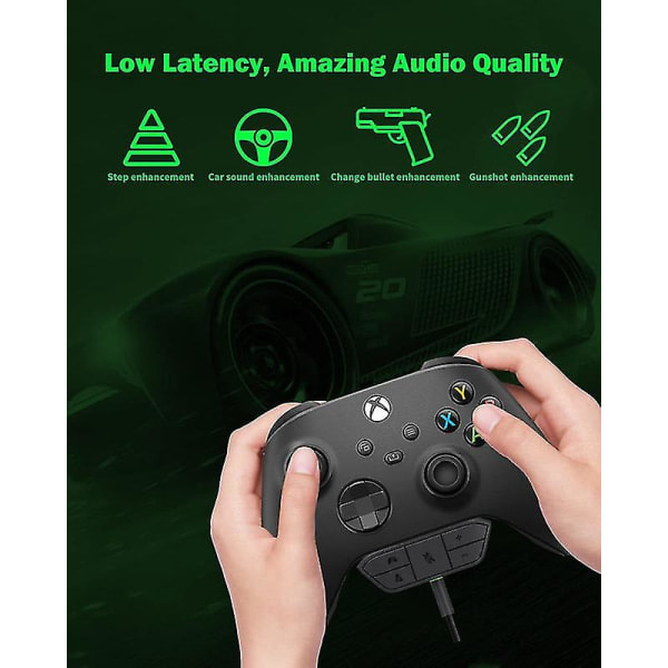 Stereo Headset Adapter Lyd Mikrofon Hodetelefon Konverter for Xbox Juster Lydbalanse