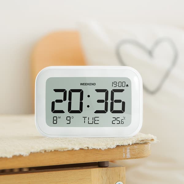 Laddningsbar digital väckarklocka med temperatur, väckarklocka