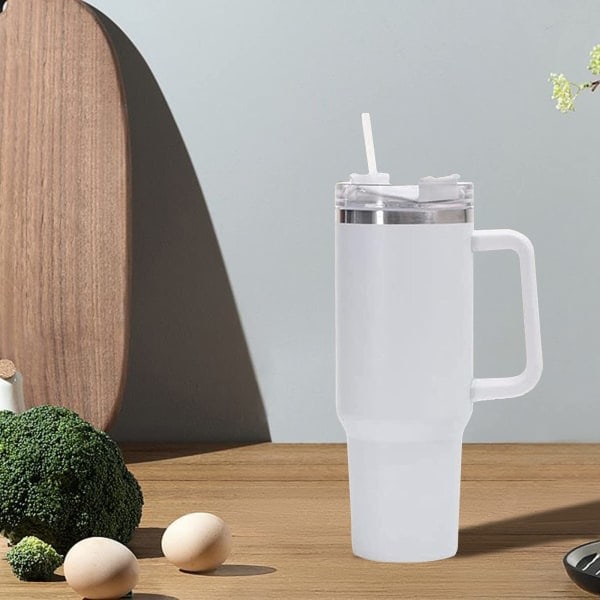 Tumbler-muki oljella, kannella ja kahvalla, 1200 ml kahvimuki sininen