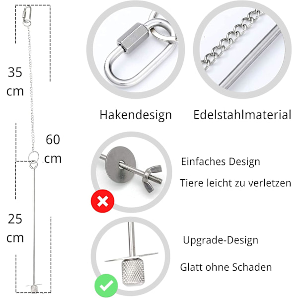 2 stk Kyllingleker, Hengende Kyllingmatbeholder