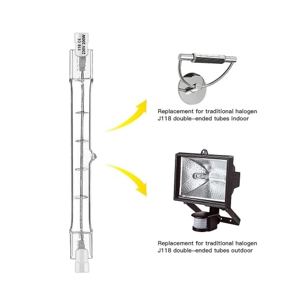 R7s halogeenilamppu 118mm 200w 230v halogeeniputki R7s halogeenilamppu