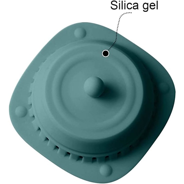 Silikone afløbsbeskytter anti lugt brusebad hår opsamler brusebad afløbsdæksel firkantet vask si prop filter til badeværelse, køkken, badekar, toiletter