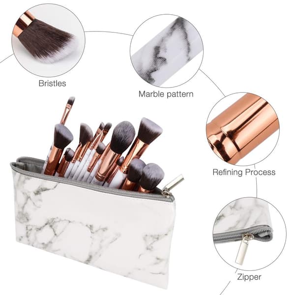 15 stk. Makeupbørster Foundation Brush Set med Kosmetikpose