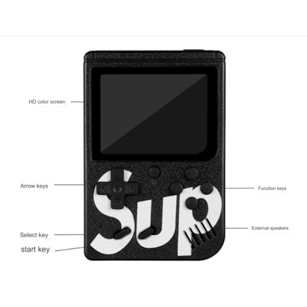 Retro Handheld Spelkonsol med 400+ Klassiska Spel - 2.4\" HD-Skärm Bärbar Spelkonsol Stöder TV-Skärmutgång (Röd) red