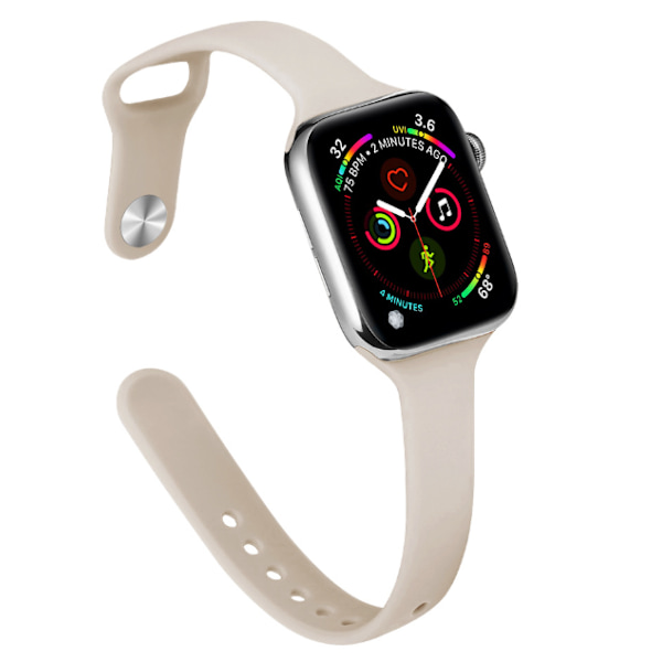 Passar Apple Watch 38/40/41, 42/44/45/49mm ultratunt modernt silikonarmband, slankt armband Starlight 42/44/45/49mm