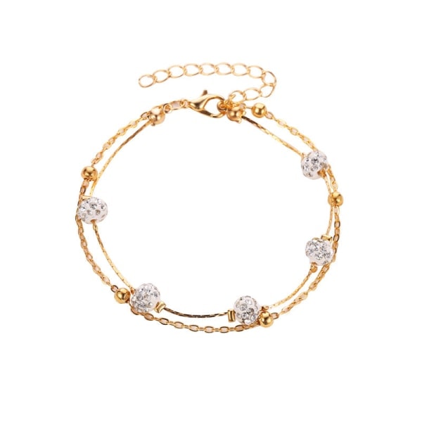 Anklets Anklets Chain Barefoot Beach Foot Jewelry Fashion Double Layer Crystal Multilayer Simplicity Gold Gold