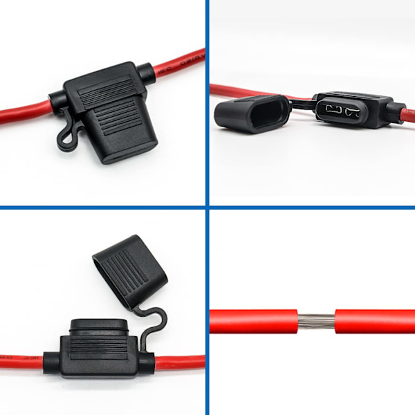 10 Gauge Sikringsholder - 10 AWG Inline Sikringsholder med 40 AMP ATC Bladsikringer (4pak)