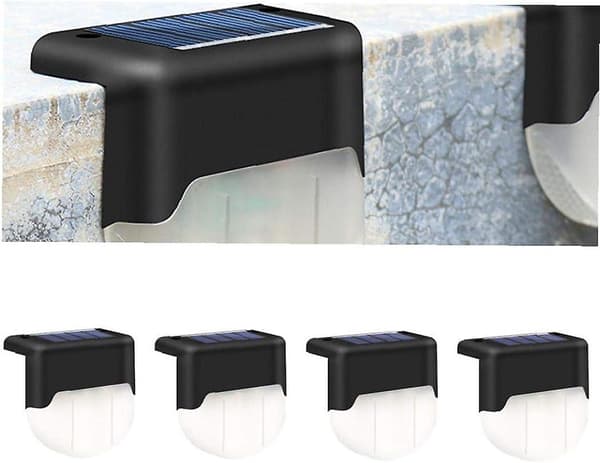 Solcellebrolys Udendørs Scene Lys Led Lampe Solcellehegnlys Til Have Have Hvid Sort Skal 4stk