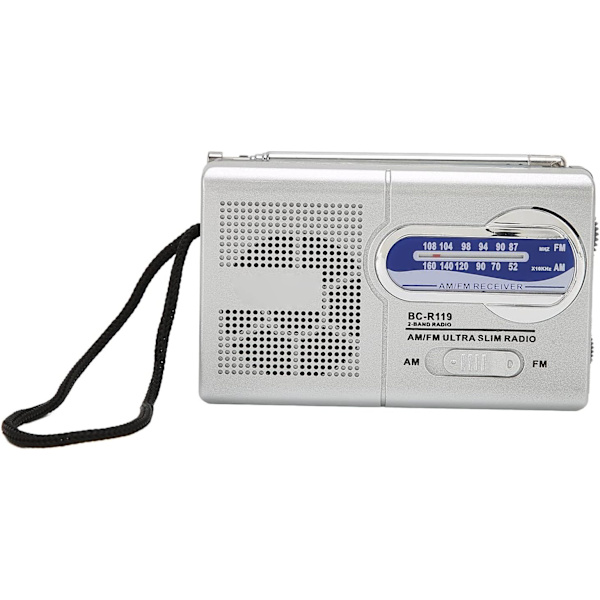 Bärbar radio, AM FM transistorradio med stor högtalare, batteridriven transistorradio, passar för seniorer och hem