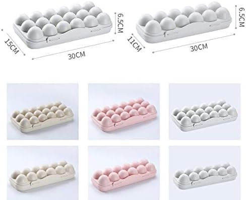Eggoppbevaringsboks med 12 rom, eggholder i plast (rosa)