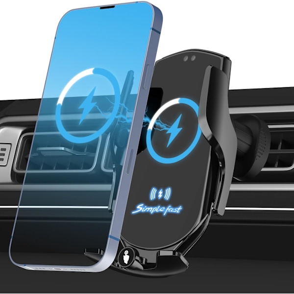 Wireless Car Charger, 15W Fast Charging Auto Clamping Car Charger Phone Mount Air Vent Cell Phone Holder.