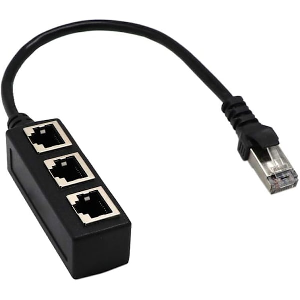 Ethernet-adapterkabelsplitter med 1 til 3 porter