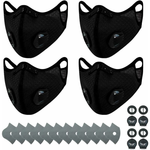 Riding fortykket maske (svart, 1 størrelse passer alle 4) vit