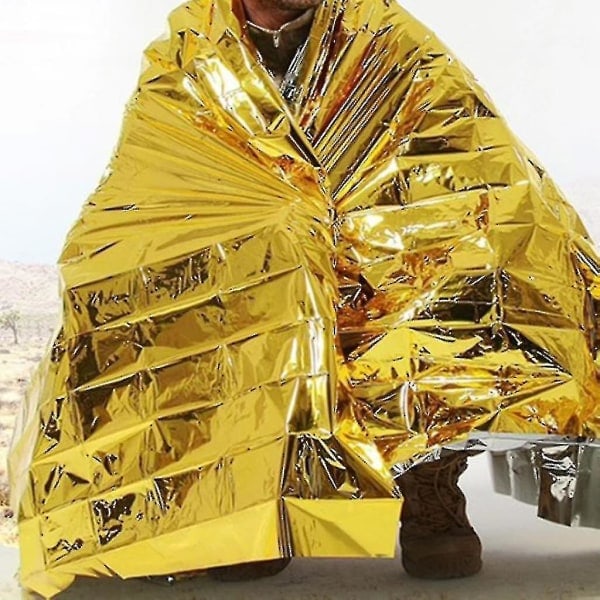 10 st Nödfilt Vikbar Guld 210x160cm Silver + Guld--