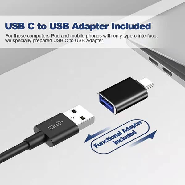 Computerhøjttalere, USB Bærbare Computerhøjttalere, Mini Soundbar med 3D Surround Stereo til Laptop, PC, Notebook, Desktop - Plug and Play (Hvid)