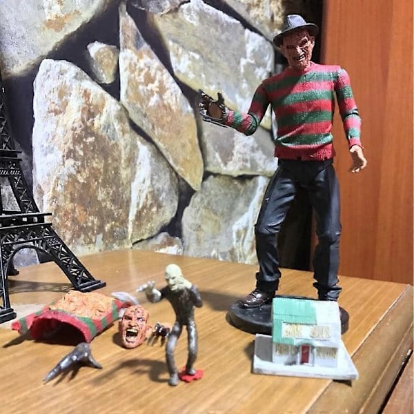 Freddy Krueger Actionfigur Samlarobjekt Modell Leksak Halloween Skräck Julklappar B med låda B with box